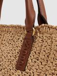 Reiss Eden Raffia Woven Tote Bag, Natural