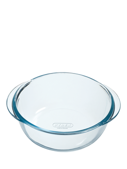 Pyrex Round Glass Air Fryer Dish, 18cm, Clear, Clear