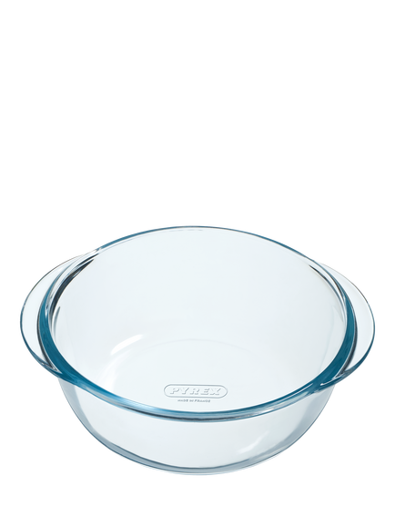 Pyrex Round Glass Air Fryer Dish, 18cm, Clear, Clear