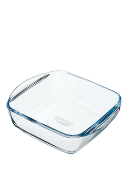 Pyrex Square Glass Air Fryer Dish, 17cm, Clear, Clear