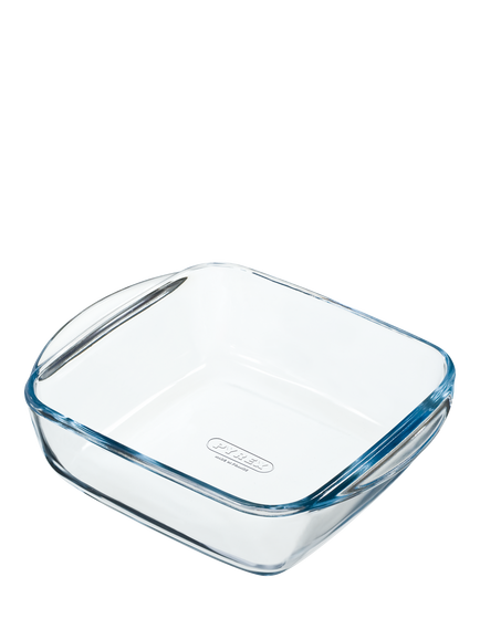 Pyrex Square Glass Air Fryer Dish, 17cm, Clear, Clear
