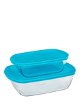 Pyrex Cook & Store Glass Dish Set, 2 Piece, Blue