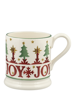 Emma Bridgewater Christmas Peace & Joy Half Pint Earthenware Mugs, Set of 2, 300ml - view 2, Multi Multi