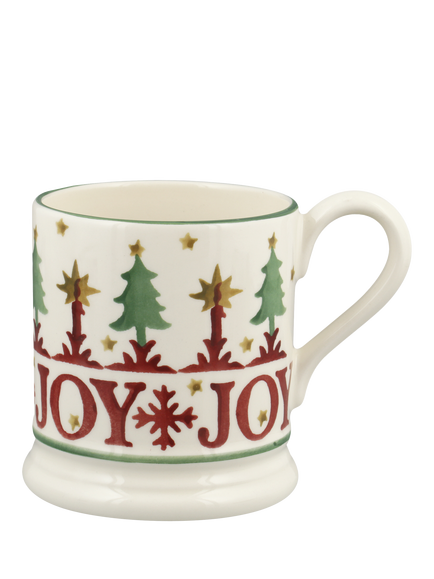 Emma Bridgewater Christmas Peace & Joy Half Pint Earthenware Mugs, Set of 2, 300ml - view 2, Multi Multi