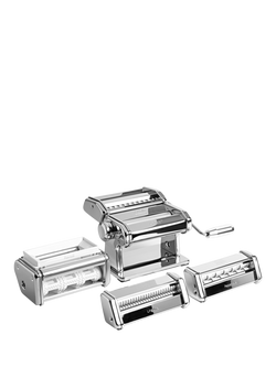 Marcato Atlas Plus Roller Pasta Machine Multi-Pasta Gift Set, Silver, Silver Chrome