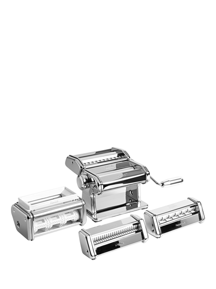 Marcato Atlas Plus Roller Pasta Machine Multi-Pasta Gift Set, Silver, Silver Chrome