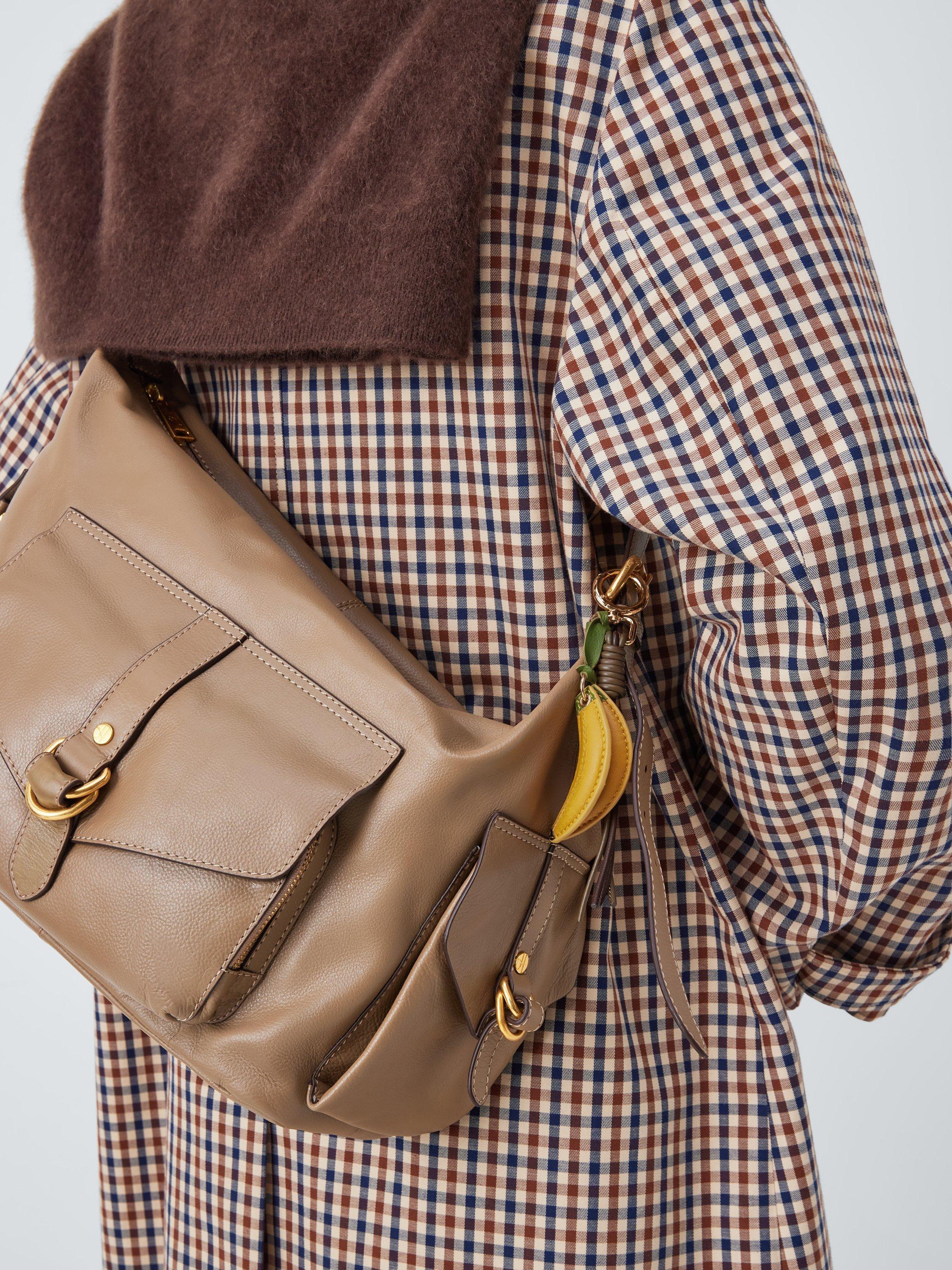 Product image 2 of 3, which shows John Lewis Leather Banana Bag Charm, Yellow