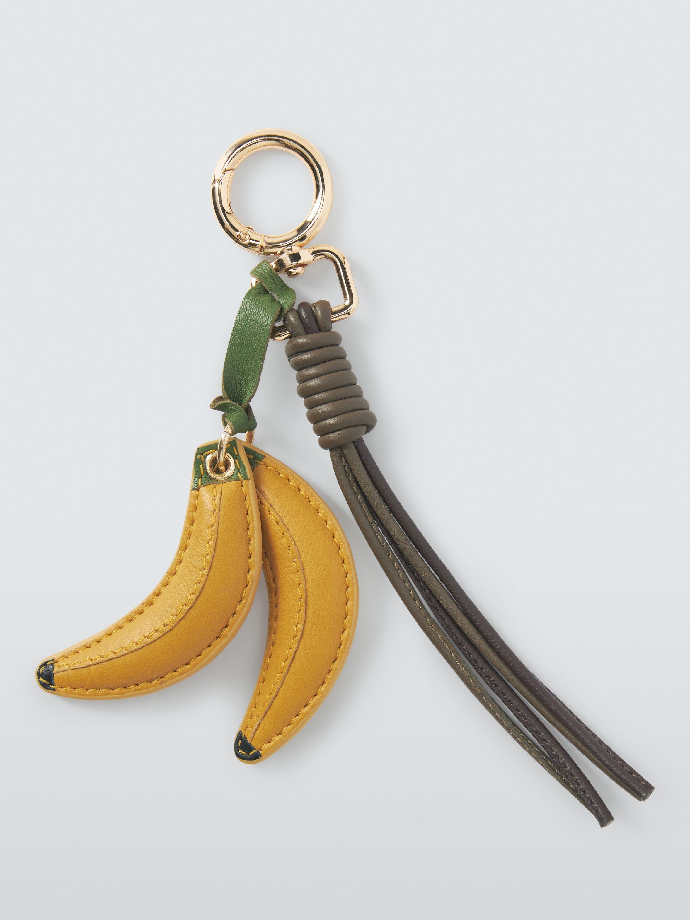 Product image 1 of 3, which shows John Lewis Leather Banana Bag Charm, Yellow