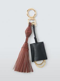 John Lewis Leather Tassel Bag Charm, Tan, Tan