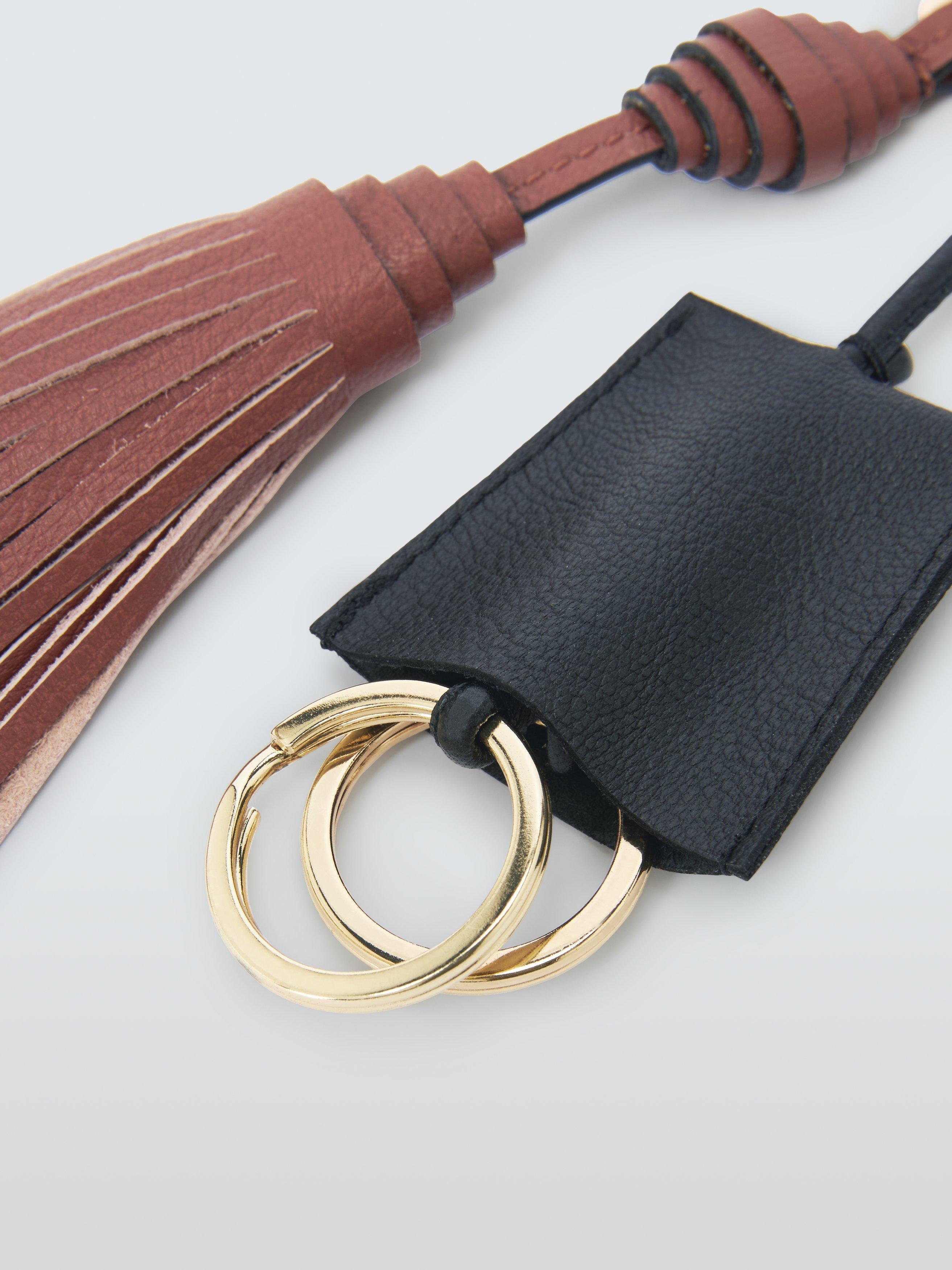 Product image 3 of 3, which shows John Lewis Leather Tassel Bag Charm, Tan
