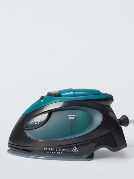 John Lewis Travel Iron, Black, Black