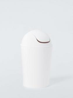 John Lewis Soft Touch Swing Top Bin, White, White