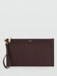 Mango Textured Coin Purse, Dark Brown