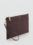 Mango Textured Coin Purse, Dark Brown