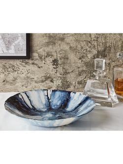 Anton Studio Designs Decorative Abstract Glass Bowl, 40cm, Blue - view 2, 