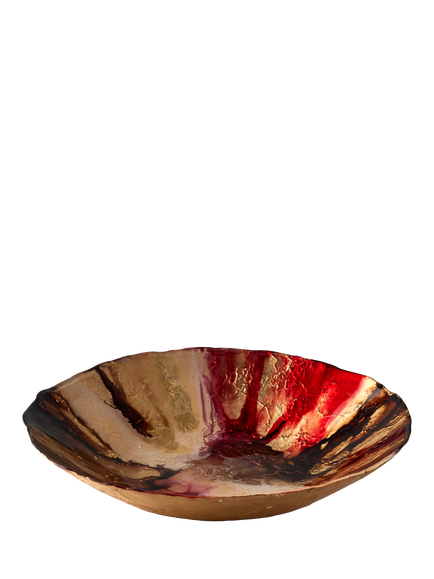 Anton Studio Designs Decorative Abstract Glass Bowl, 40cm, Red, 