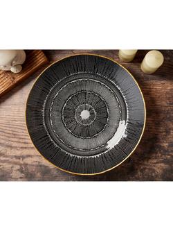 Anton Studio Designs Aztec Glass Bowl, 40cm, Black - view 2, Black