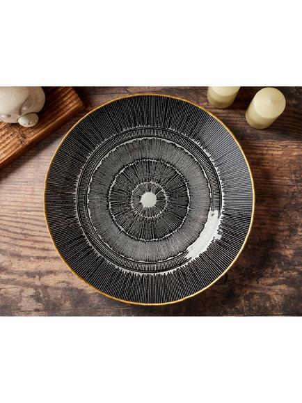 Anton Studio Designs Aztec Glass Bowl, 40cm, Black - view 2, Black
