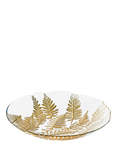 Anton Studio Designs Decorative Fern Glass Bowl, 40cm, Gold