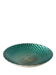 Anton Studio Designs Decorative Peacock Glass Bowl, 41cm, Blue