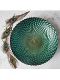 Anton Studio Designs Decorative Peacock Glass Bowl, 41cm, Blue