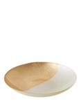 Anton Studio Designs Decorative Fusion Glass Bowl, 40cm, White/Gold
