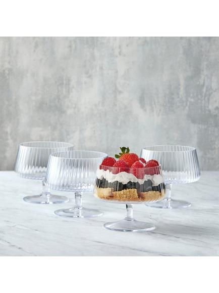 Anton Studio Designs Empire Footed Glass Trifle Bowl, Set of 4, 10.5cm, Clear - view 2, 