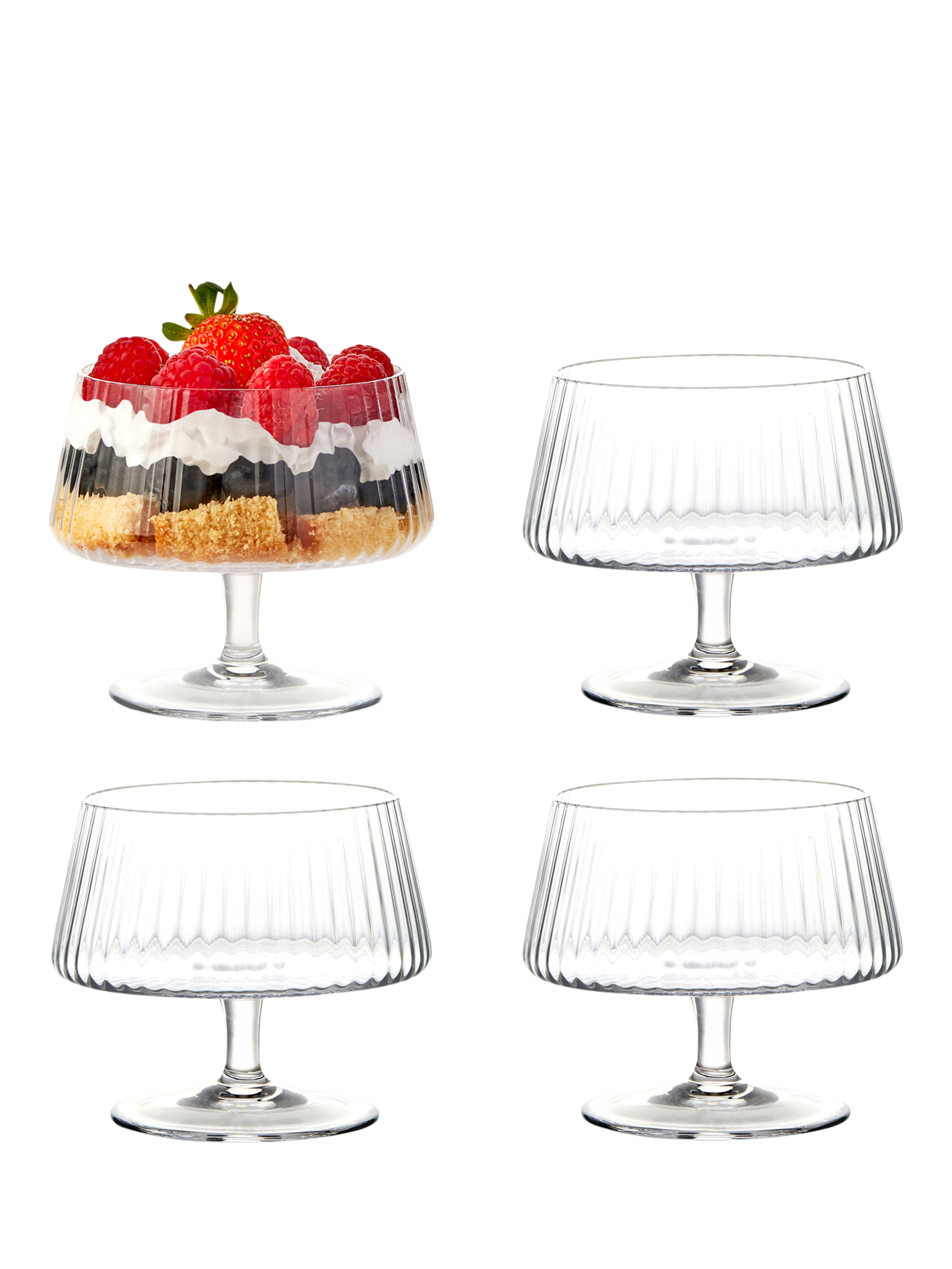Anton Studio Designs Empire Footed Glass Trifle Bowl, Set of