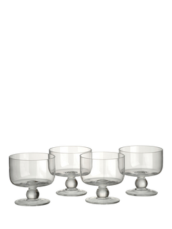 Artland Simplicity Footed Glass Dessert Coupe Bowl, Set of 4, 11cm, Clear, 