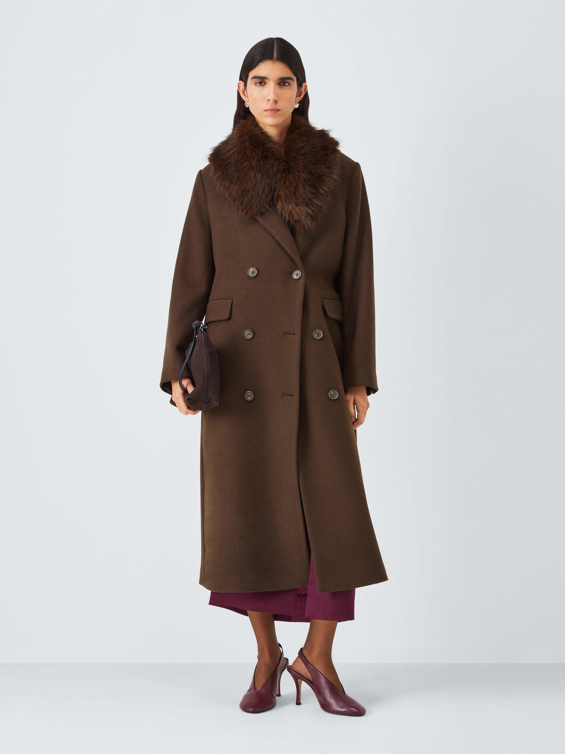 Product image 1 of 4, which shows John Lewis Faux Fur Collar, Chocolate