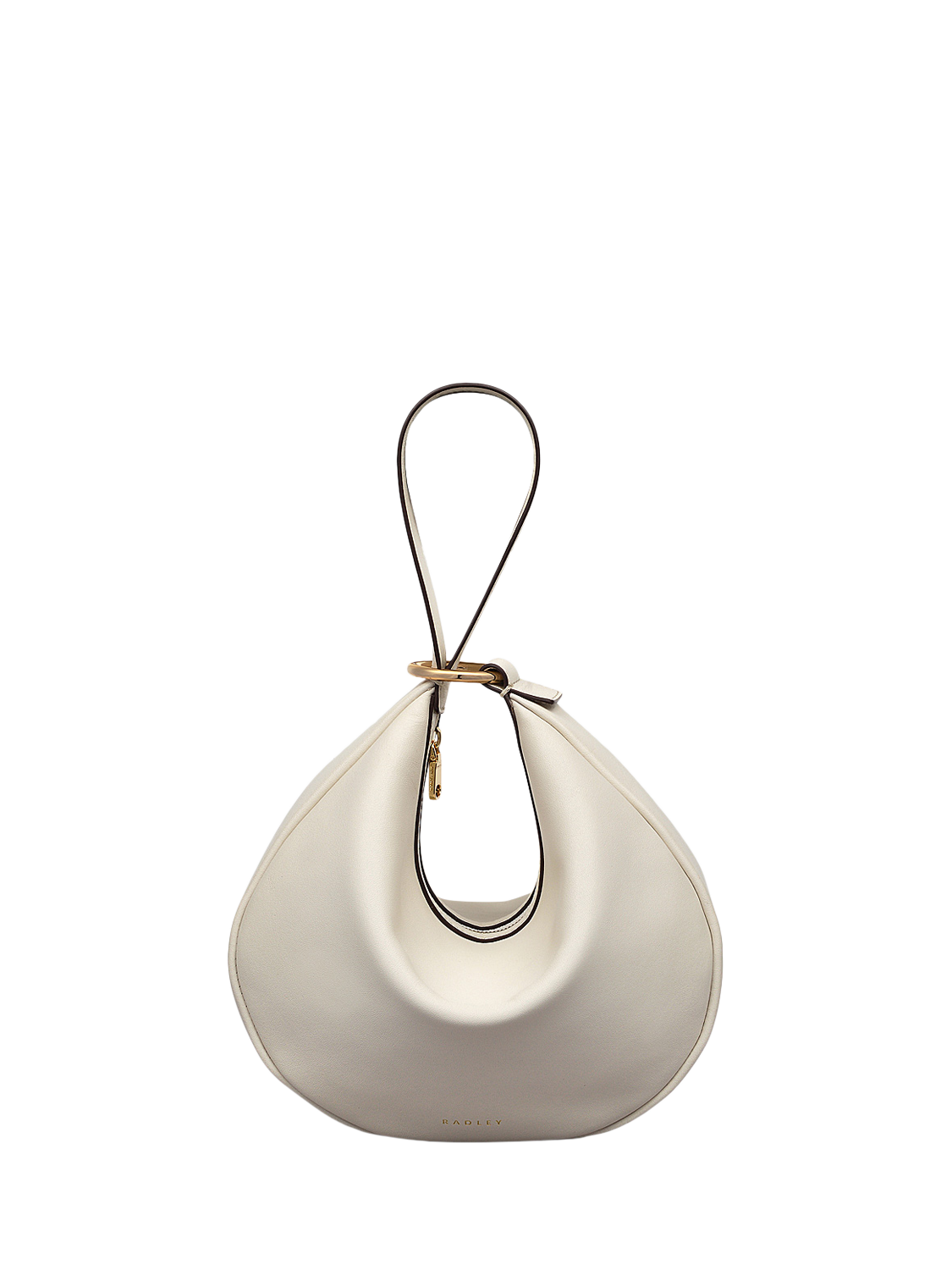 Product image 1 of 6, which shows Radley Harrington Leather Medium Zip Top Clutch Bag, Chalk