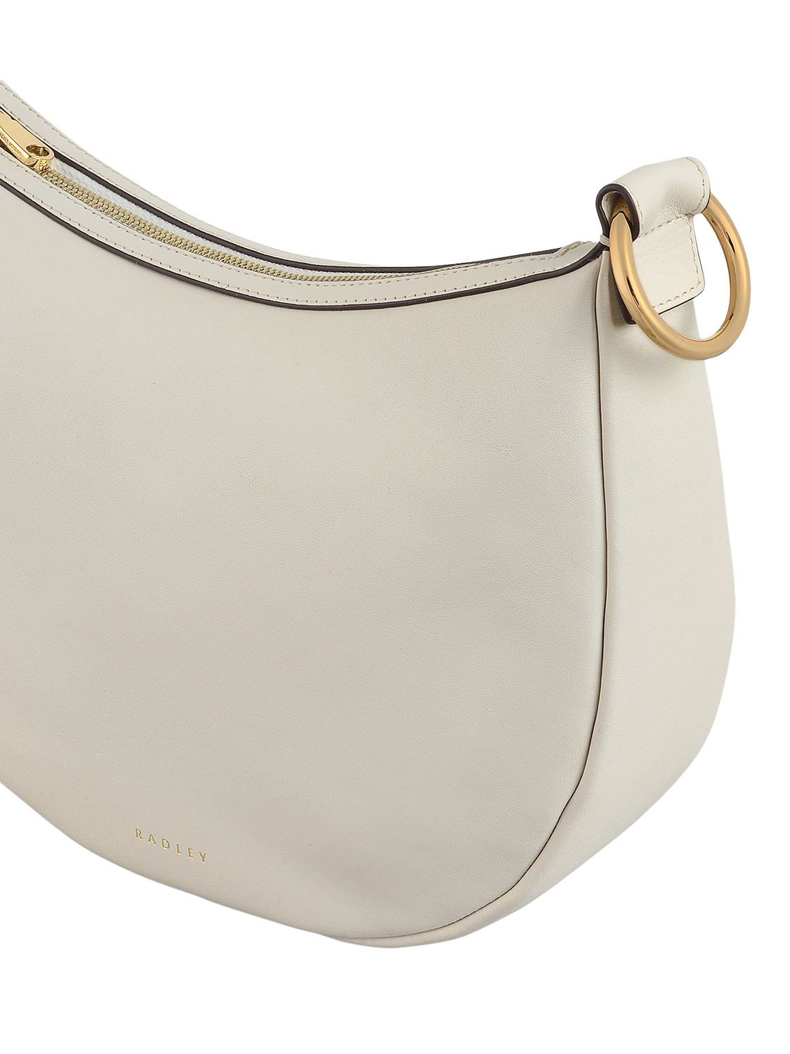 Product image 4 of 6, which shows Radley Harrington Leather Medium Zip Top Clutch Bag, Chalk