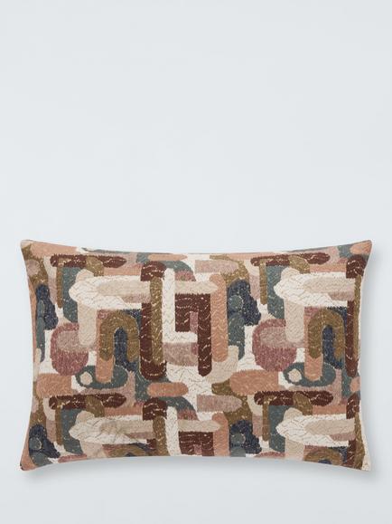 John Lewis Jazz Abstract Embroidered Cushion, Multi, Multi