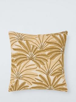 John Lewis Summer Palm Cushion, Ochre, Ochre