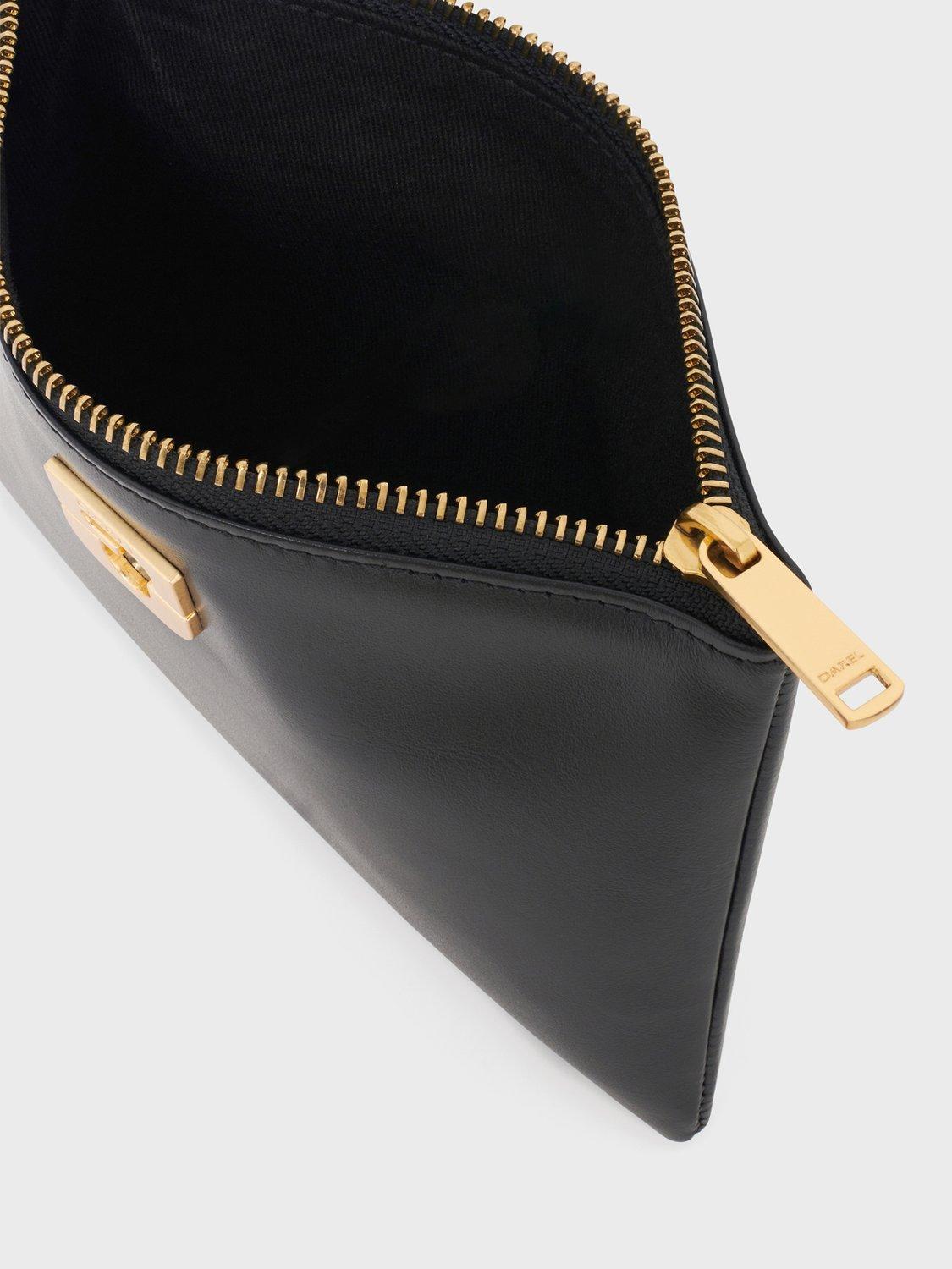 Product image 4 of 4, which shows Gerard Darel Pochette Pure Leather Clutch Bag, Black