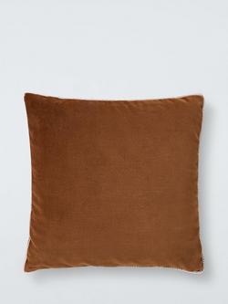 John Lewis Boxed Velvet Cushion, Ginger