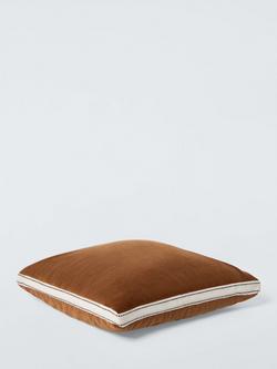 John Lewis Boxed Velvet Cushion - view 2, Ginger