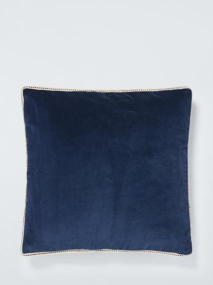 John Lewis Boxed Velvet Cushion, Navy
