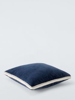 John Lewis Boxed Velvet Cushion - view 2, Navy