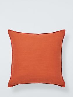 John Lewis Overlock Cushion - view 2, Khaki Green