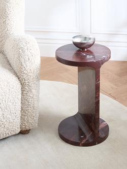 John Lewis Libby Marble Side Table - view 2, Red