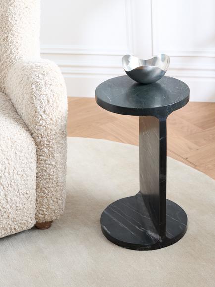 John Lewis Libby Marble Side Table - view 2, Black