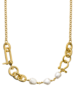 Alex Monroe Linked Pearl Necklace, Gold, Gold