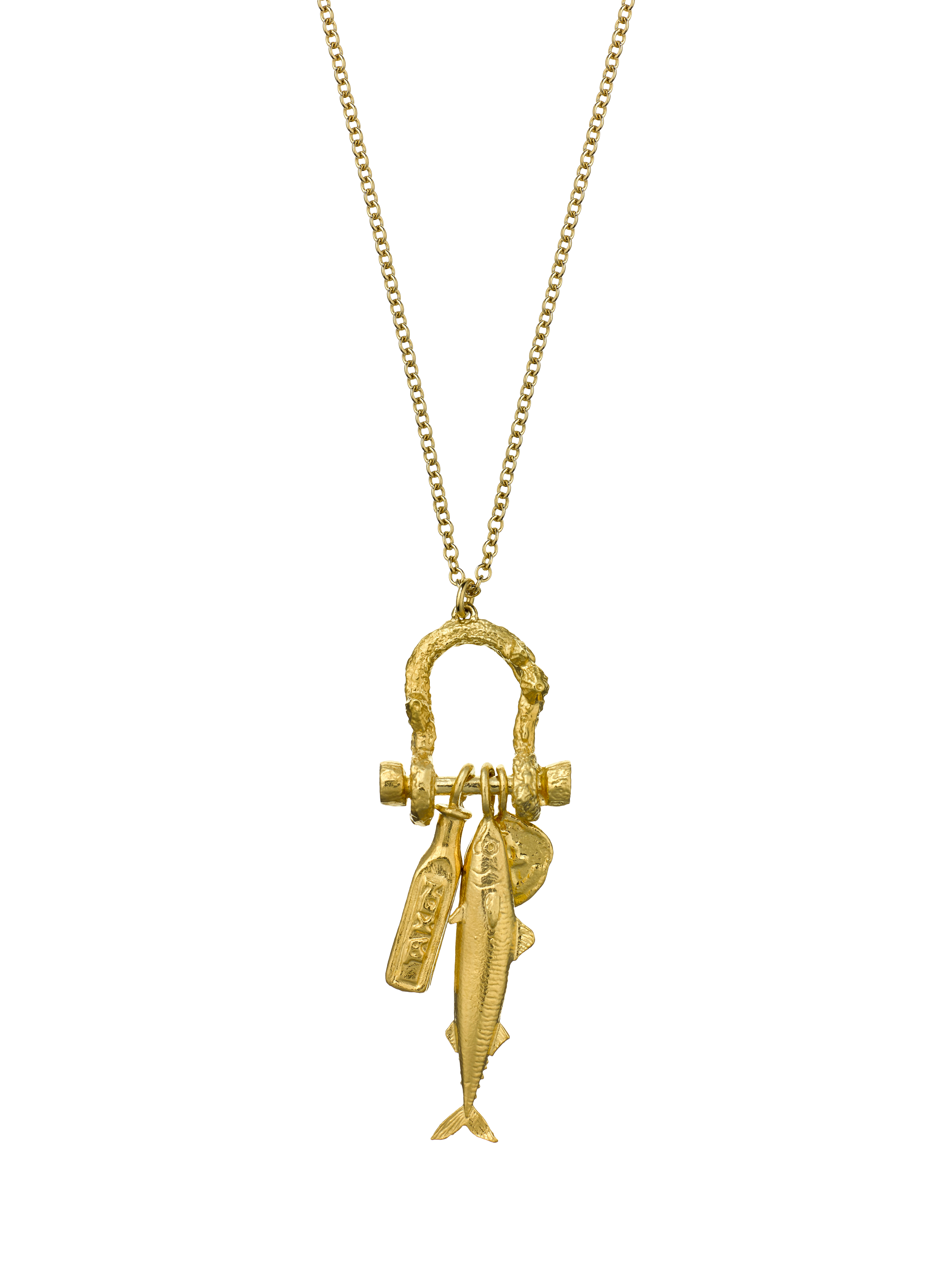 Product image 1 of 3, which shows Alex Monroe Docklands Charm Necklace, Gold