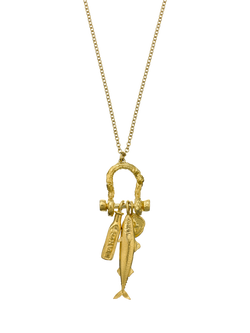Alex Monroe Docklands Charm Necklace, Gold, Gold