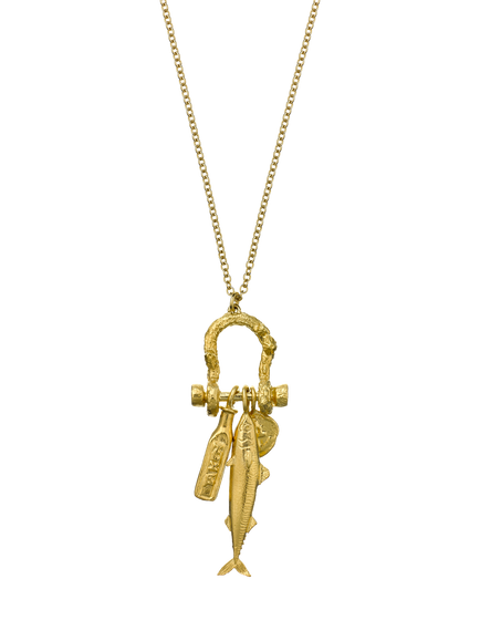 Alex Monroe Docklands Charm Necklace, Gold, Gold