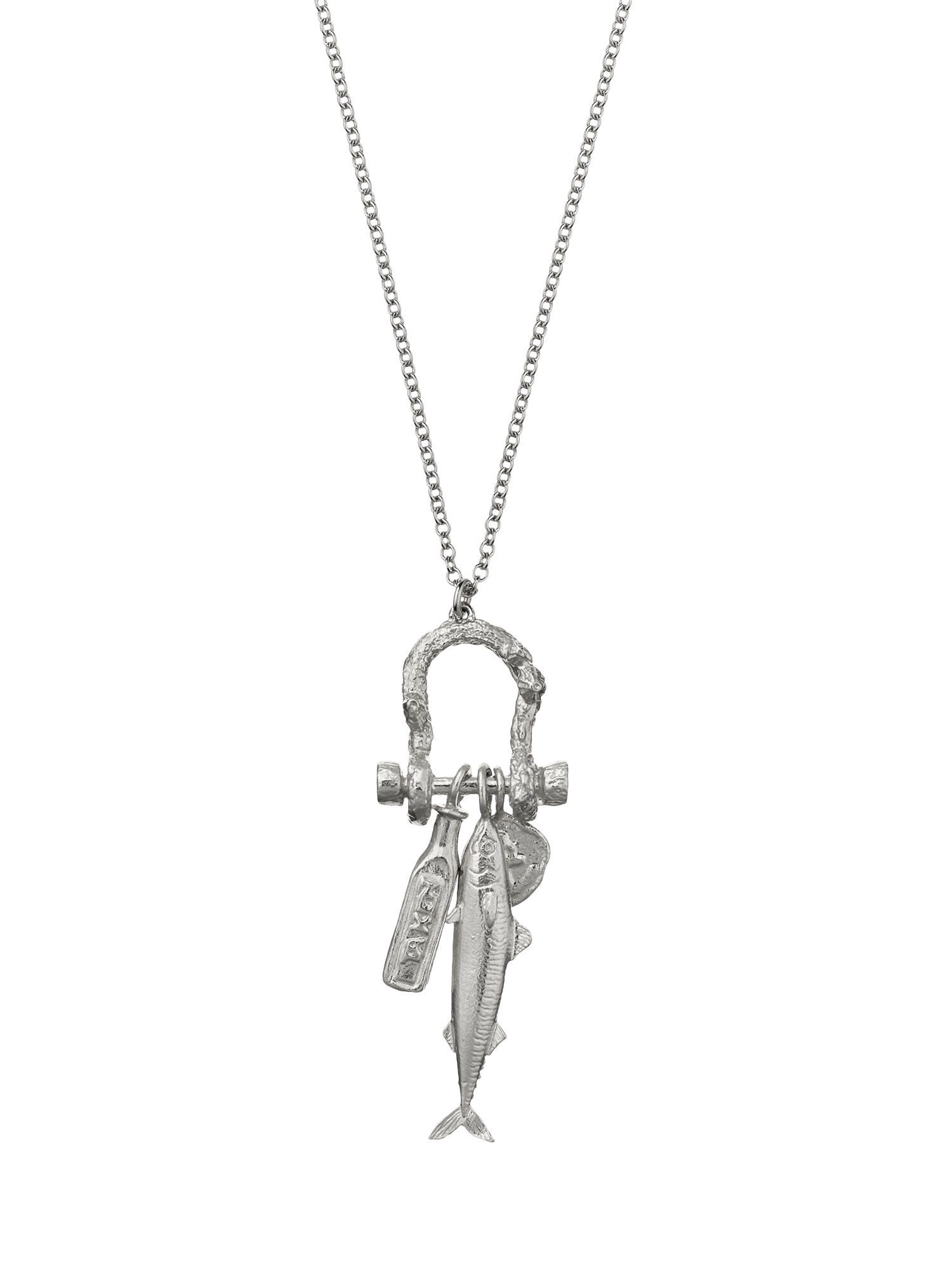 Product image 1 of 3, which shows Alex Monroe Sterling Silver Docklands Charm Necklace