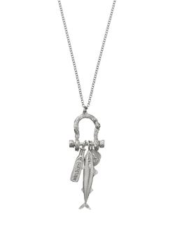 Alex Monroe Sterling Silver Docklands Charm Necklace, Silver