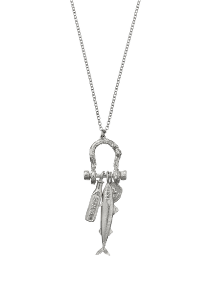 Alex Monroe Sterling Silver Docklands Charm Necklace, Silver