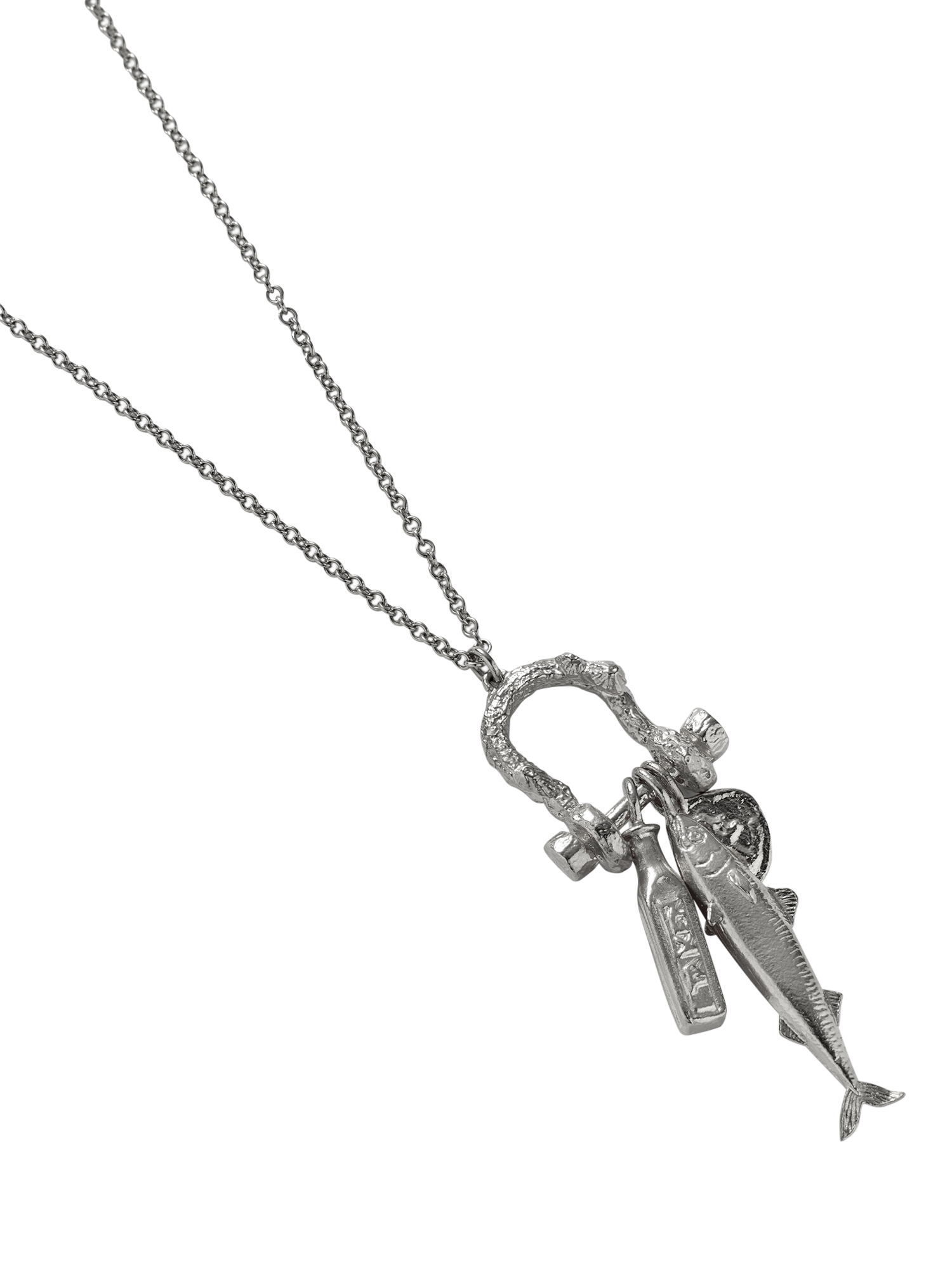 Product image 3 of 3, which shows Alex Monroe Sterling Silver Docklands Charm Necklace